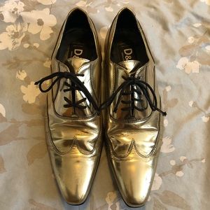 Dolce & Gabbana Light Classy Gold Wing Tip Loafers